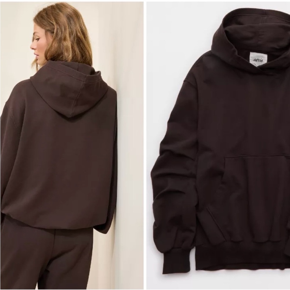 aerie Dark Brown Cozy Hoodie